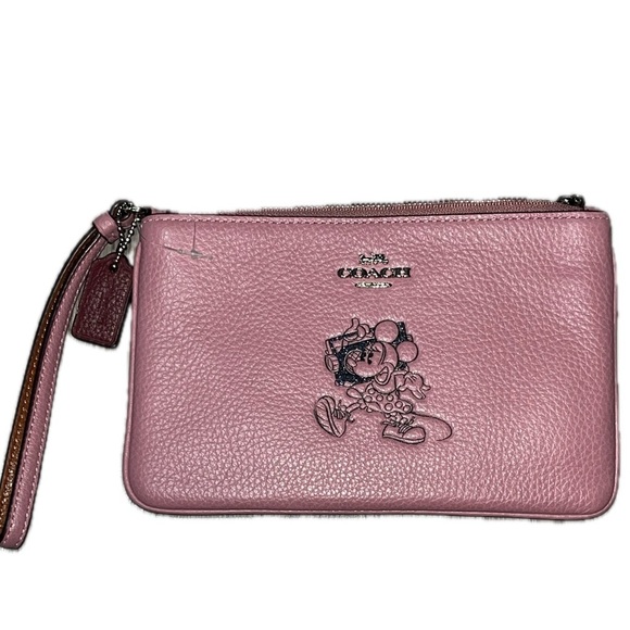 HP 🎉Coach Minnie Mouse Small Wristlet With Motif - Picture 3 of 8